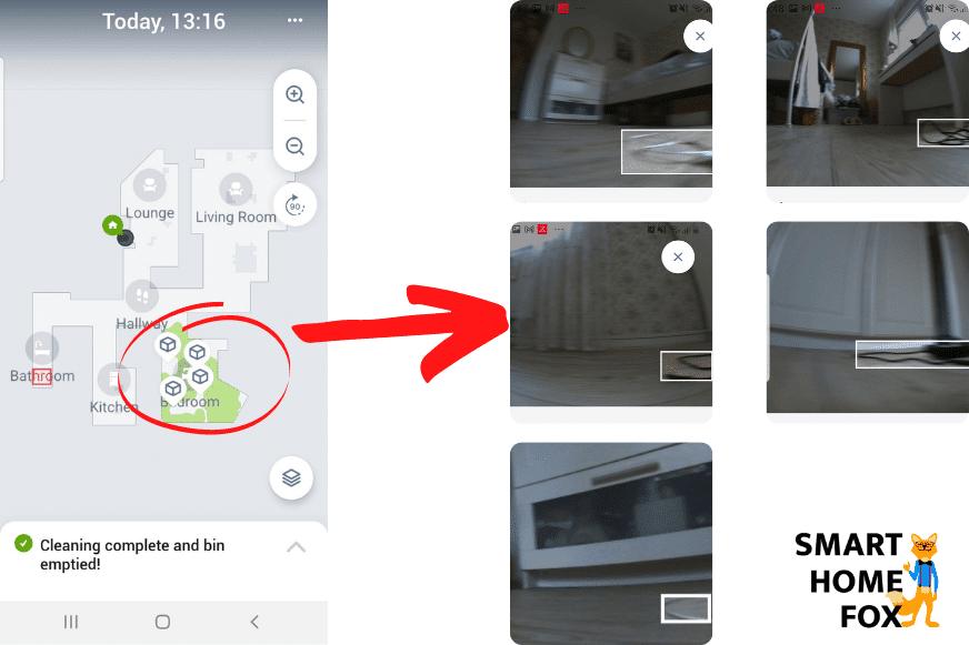 Die erkannten Kabel beim Hinderniserkennungstest werden in der iRobot Home App abgebildet